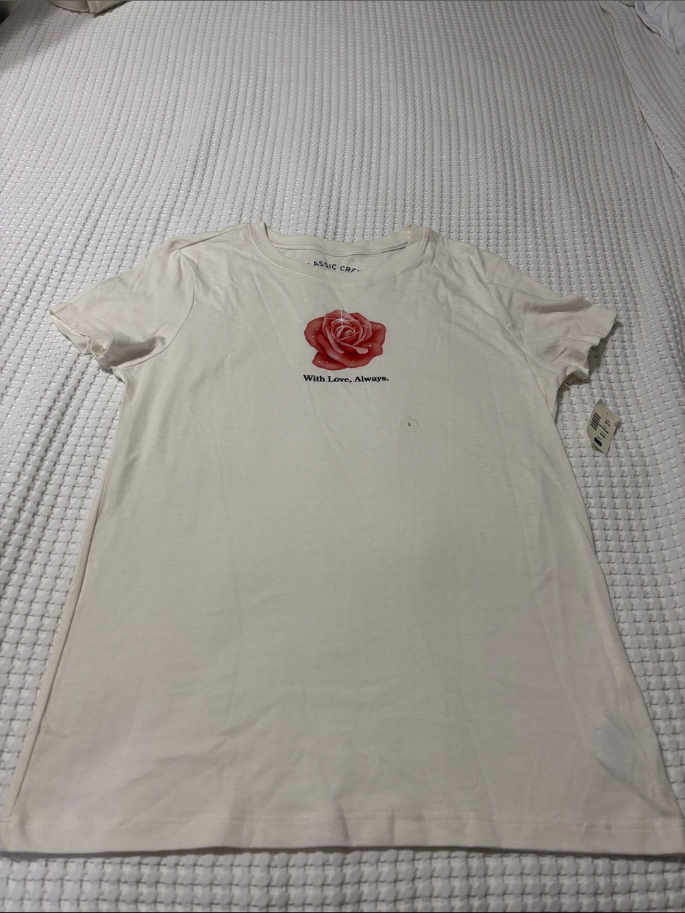 Aeropostale White Tee with Red Rose Graphic
